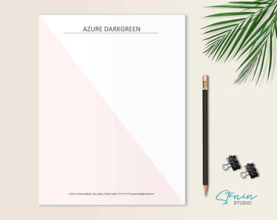 Elegante Briefpapier Download Moderne Briefkopf Vorlage Etsy