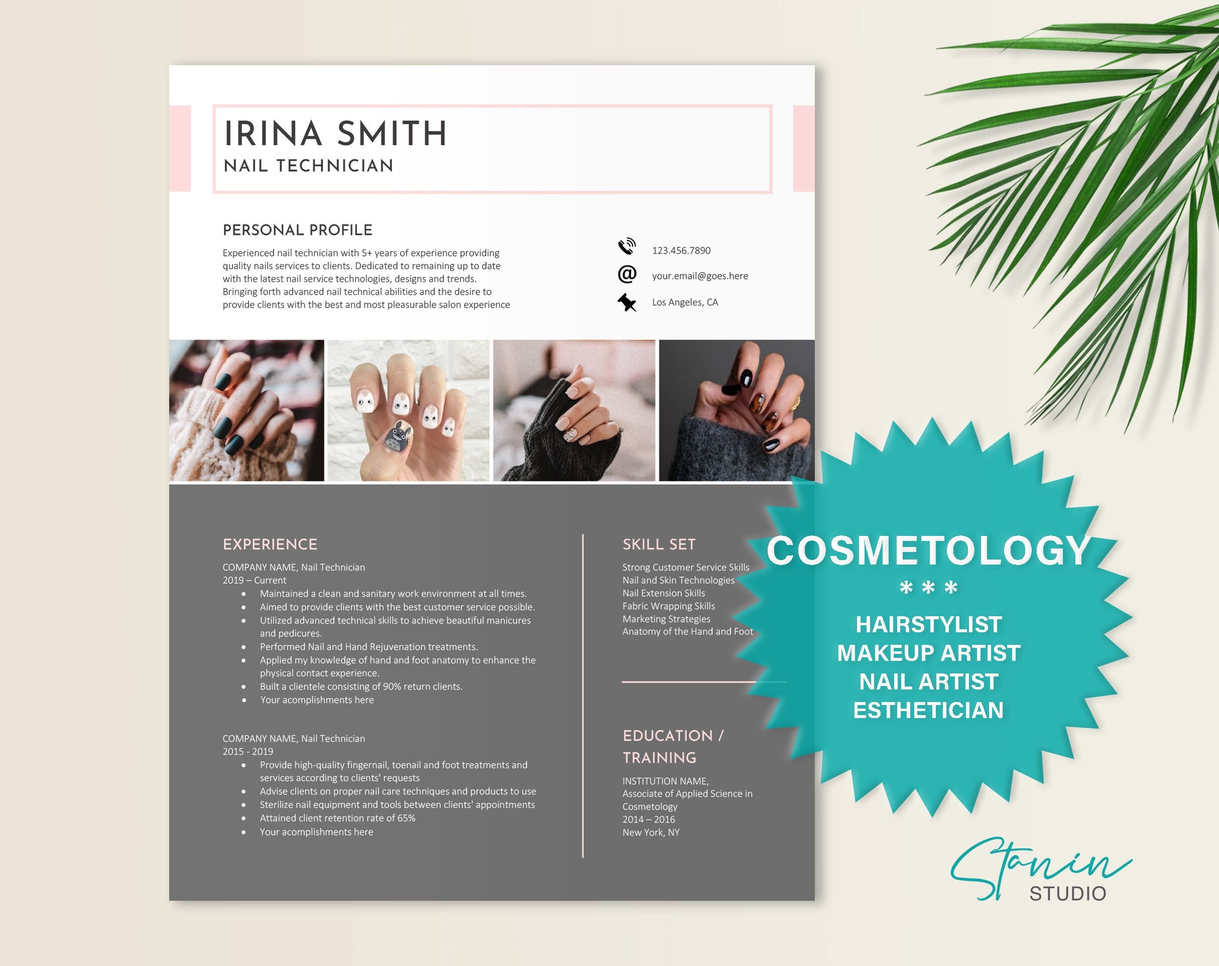 Nail Technician Resume Template - Il Fullxfull.3913831574 Fr2q 