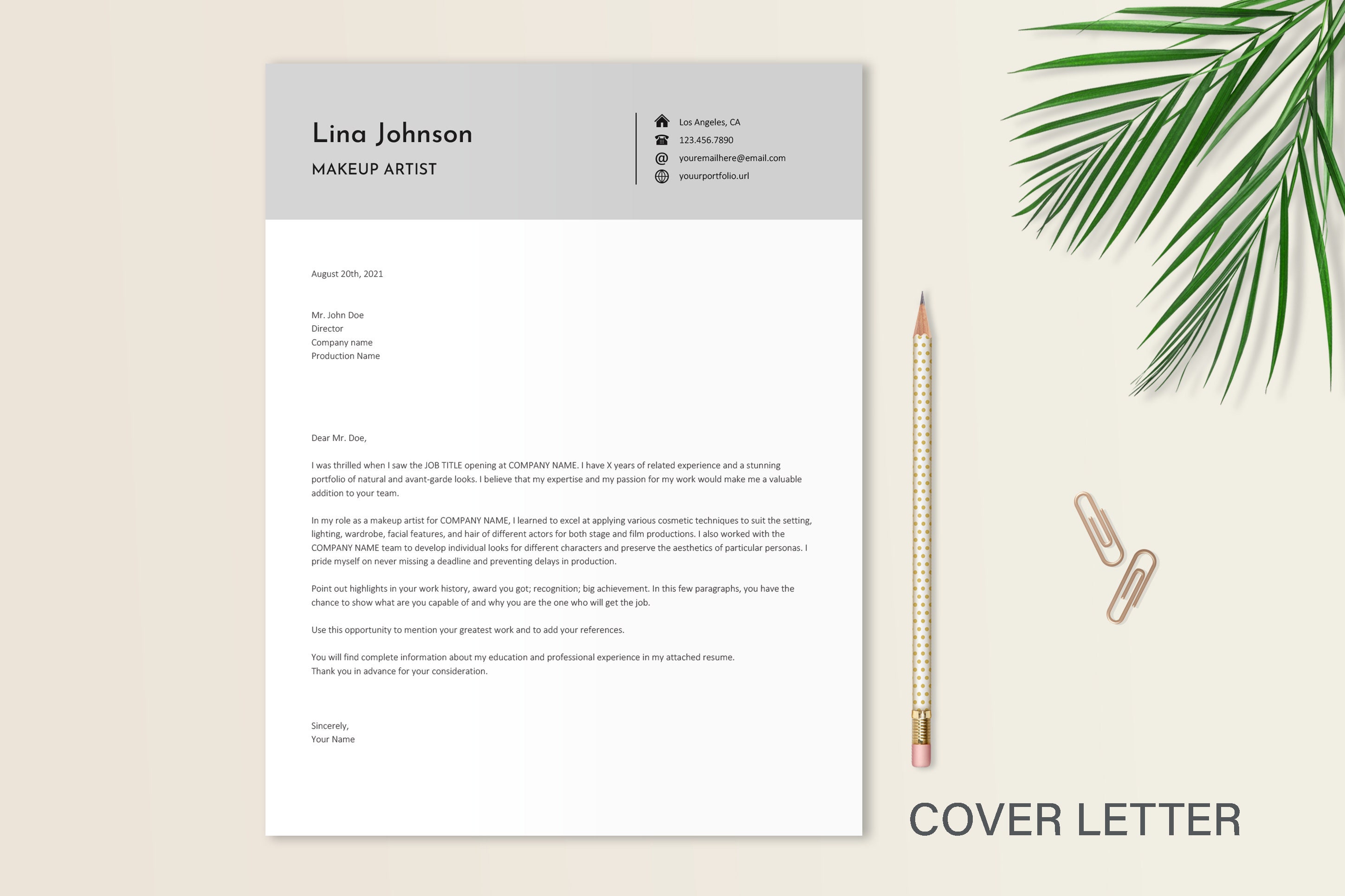Makeup Artist Resume, Modern Resume Template, Esthetician Resume ...