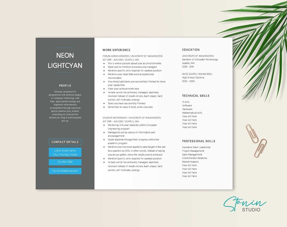 Landscape Resume Template Word Cover Letter Writing Tips Etsy