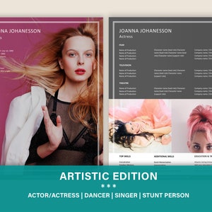 Mall för stuntman-CV, skådespelare-CV i Word, konstnärligt CV för designers, fotografer, dansare och andra kreatörer