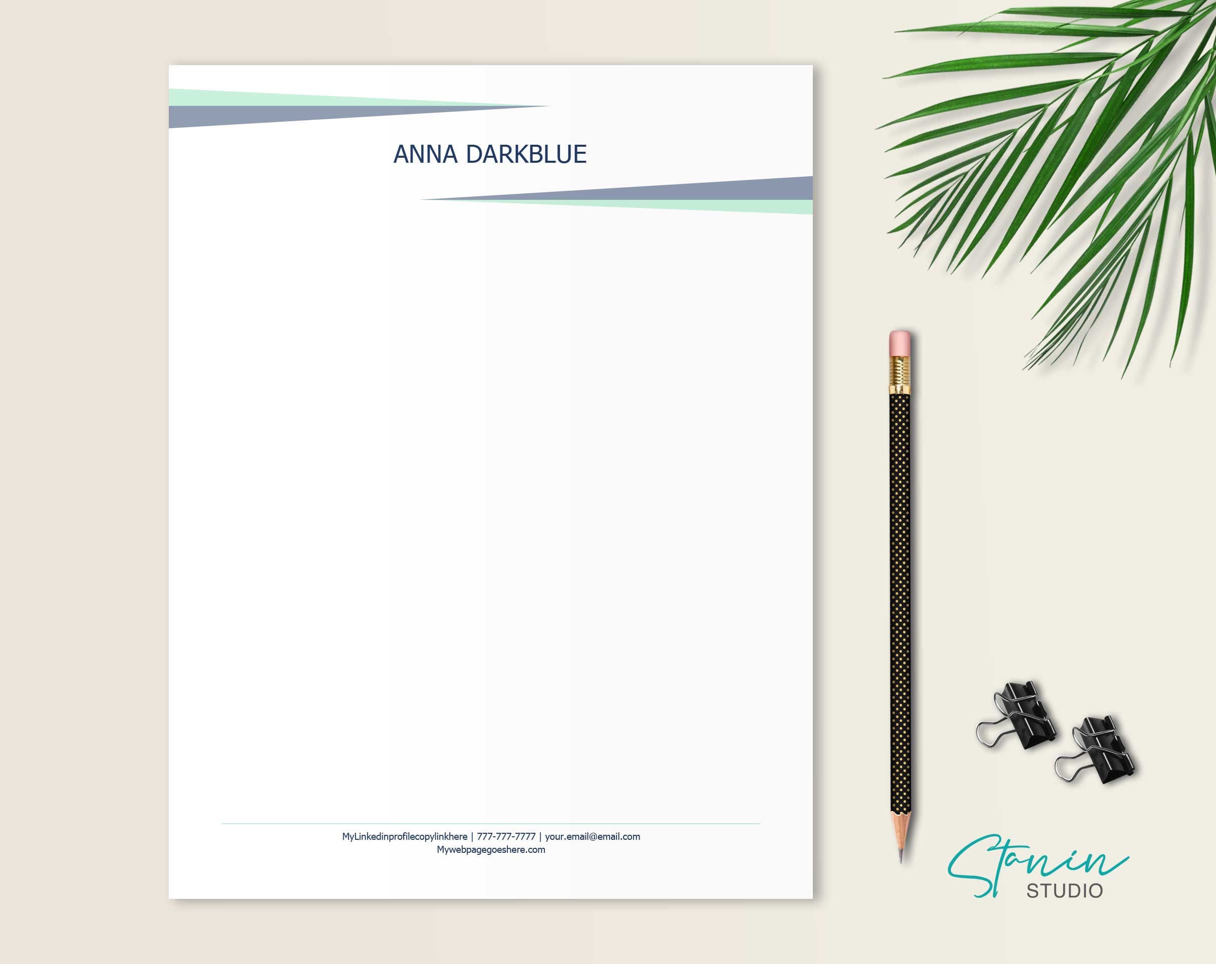 Personal Letterhead  Letter Stationery  Stationery Download  Stationery  Template  Personalized Design Editable in Word  DIY Stationery Intended For Personal Letterhead Templates
