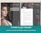 Hairstylist Resume, Modern Resume Template, Esthetician Resume, Beauty Resume, Cosmetology Resume, Makeup Artist Resume, Nail Artist Resume