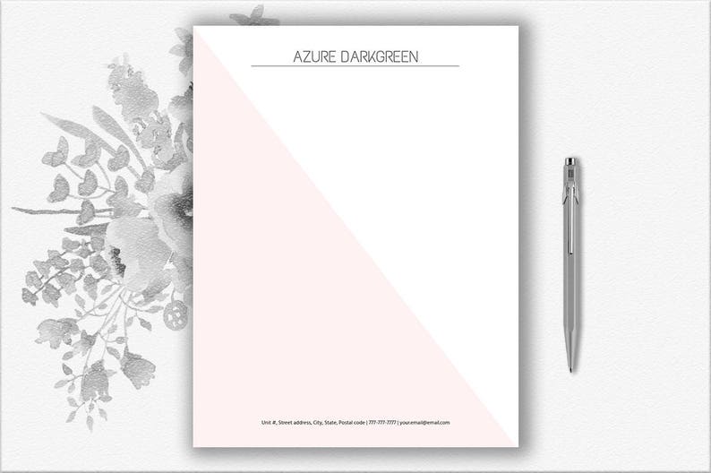 Elegante Briefpapier Download Moderne Briefkopf Vorlage Etsy