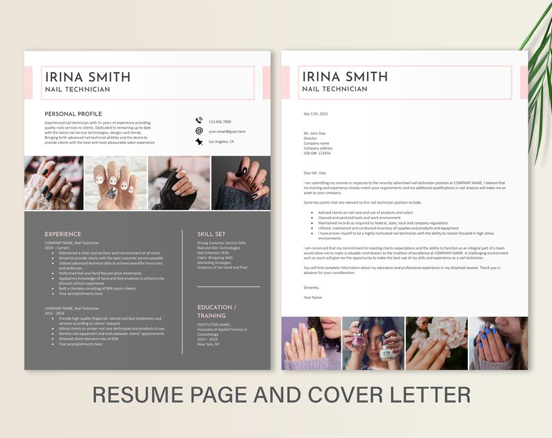 Nail Technician Resume Template - Il 794xN.3913830698 C63o 