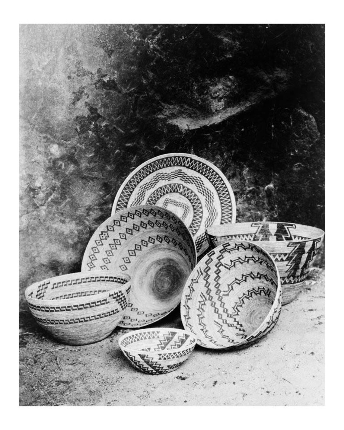 Indian Baskets Art Print, Native American Wall Art, American Indian Art, Sepia Wall Art, Black