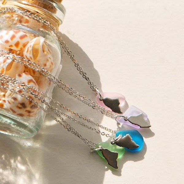 Maine Necklace with Sea Glass