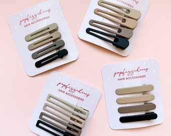 Neutral Brown Hair Clips (4 different sets available)
