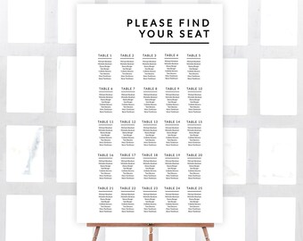 Rehearsal Dinner Seating Chart Template - Etsy Sweden