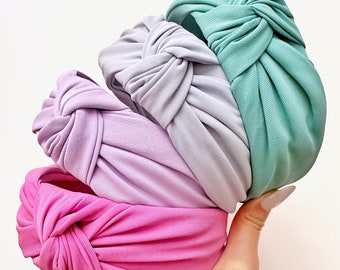 Solid Summer Colors Non-Slip Top Knot Fabric Headband (4 Colors Available)