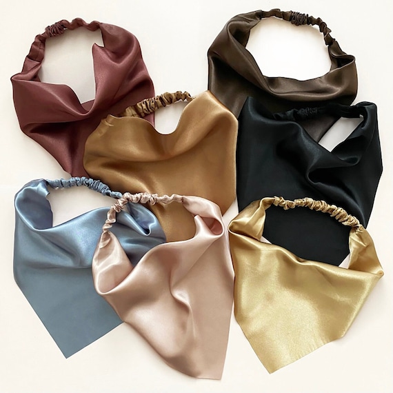 Shiny Jewel Toned Solid Fall Winter Triangle Head Scarf Wrap