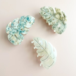 Monstera Plant Lady Acetate Hair Clip Claw