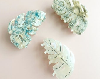 Monstera Plant Lady Acetate Hair Clip Claw