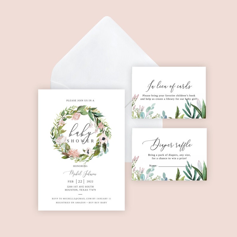 Instant Download Downloadable Printable Baby Shower Template / - Etsy