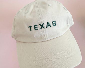Texas Dark Green Cream Hat