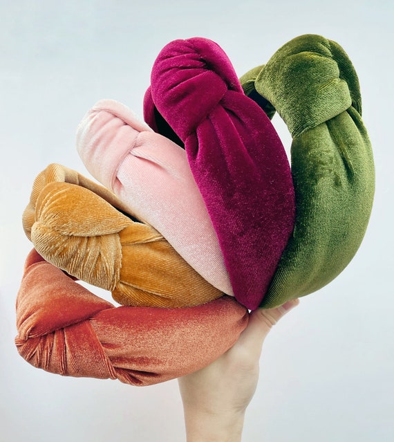 Padded Velvet Non-Slip Top Knot Knotted Comfy Headband Cute Chic Fashion  Hair Accessory (5 Colors Available)