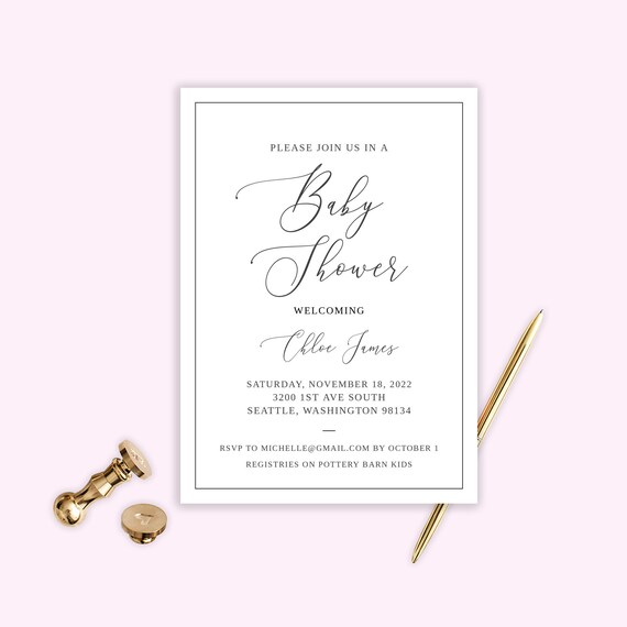 Instant Download Downloadable Printable Baby Shower Template / | Etsy