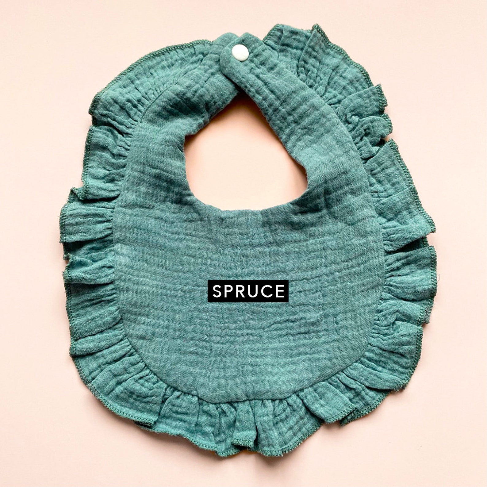 Muslin Ruffled Bibs Soft Ruffled Muslin Burp Cloth Baby Feeding Drool Bib With Snap Button ...