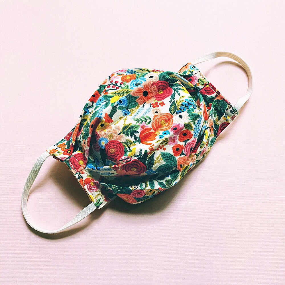 Reusable 100% Premium Cotton Fabric Adult Face Mask With Elastic Ear …