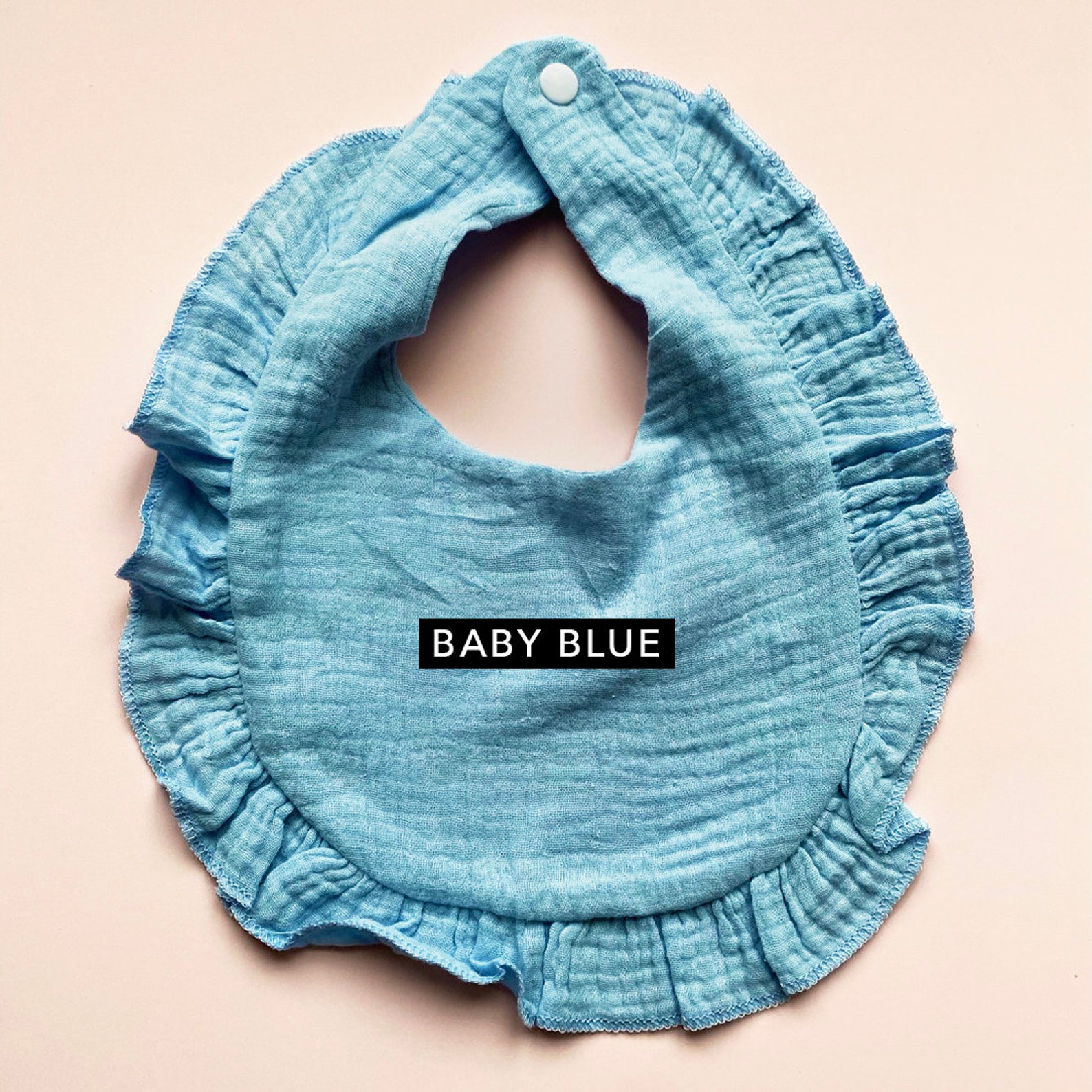 Muslin Ruffled Bibs Soft Ruffled Muslin Burp Cloth Baby Feeding Drool Bib With Snap Button ...