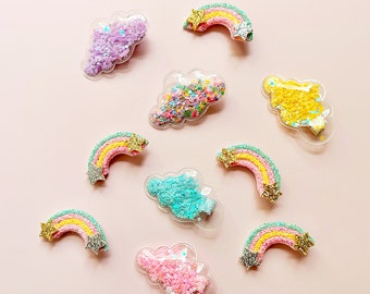 Cloud Shaped Sequin Star Shaker Alligator Clips Set
