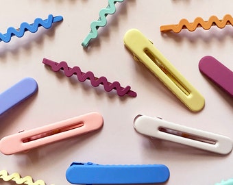 Small Colorful Color Pop Neon Hair Clips Chip Clips Bag Clips | Women&#39;s Girl&#39;s Trendy Fashion Hair Accessories (4 colors sets available)