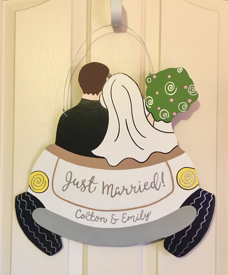 Just Married Door Hanger/wedding Decor/honeymoon Door Etsy