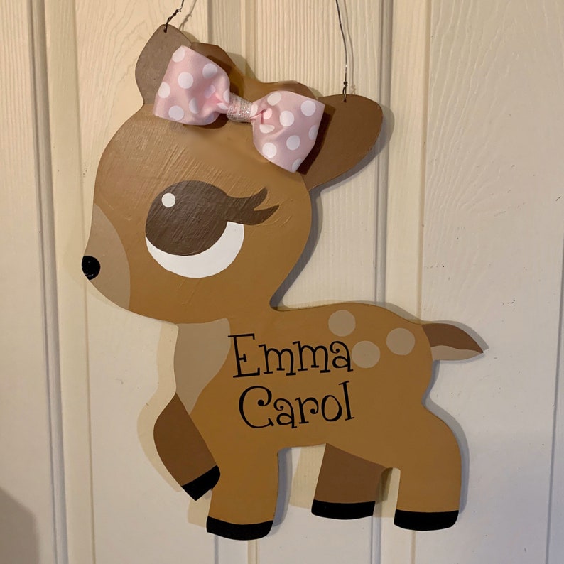 Baby Deer Hospital Door Hanger/woodland Theme/nursery Etsy