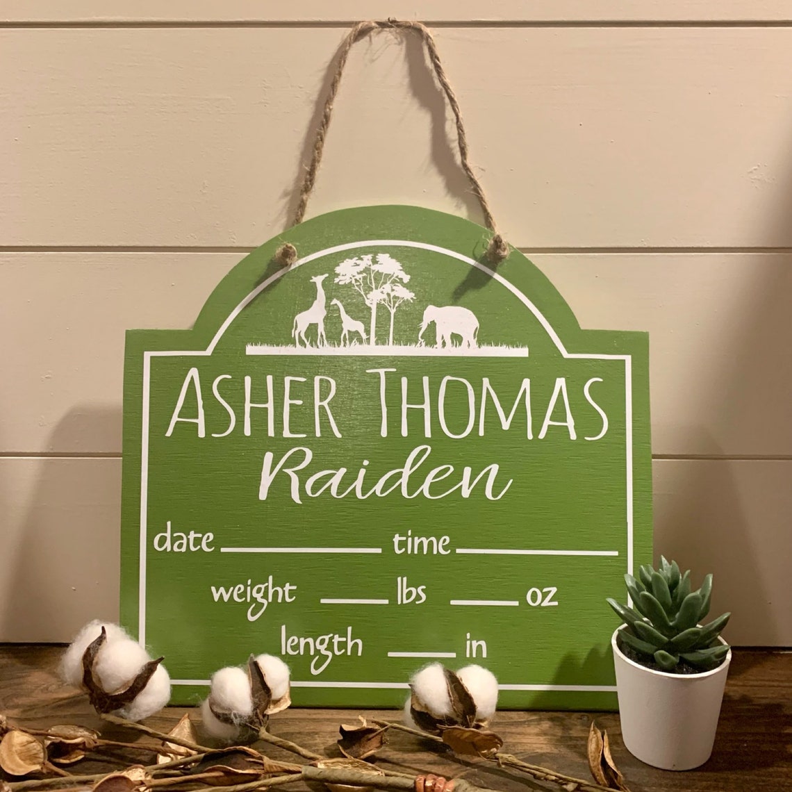 Safari/jungle/baby Door Hanger/giraffe/elephant/nursery Etsy