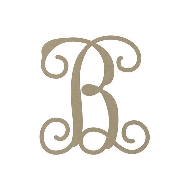 Shape Wood Monogram USA Made events party paintable Cutout best selling Circle B Unfinished MDF craft weddings kids college