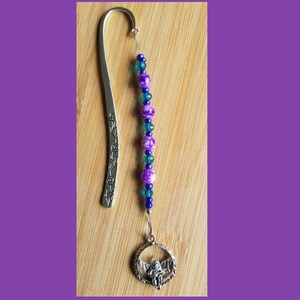 Book Jewelry – Cherub Bookmark – Purple and Blue (# 071)