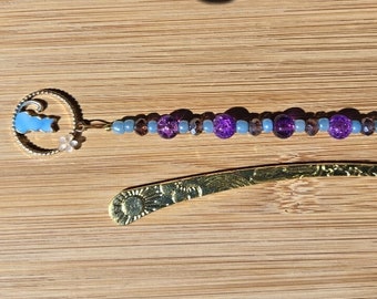 Book Jewelry – Blue Kitty Bookmark (# 149)