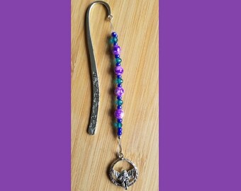 Book Jewelry – Cherub Bookmark – Purple and Blue (# 071)