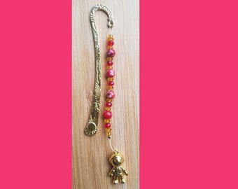Book Jewelry – Alien Creature Bookmark – Shades of Red and Yellow (# 107)