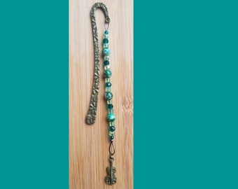 Book Jewelry – Violin Bookmark – Shades of Green (# 104)