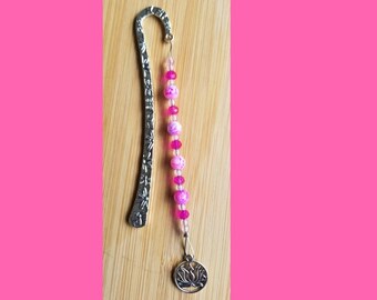 Book Jewelry – Lotus Flower Bookmark – Shades of Pink (# 076)