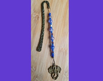Book Jewelry – Dragon Bookmark – Shades of Blue (# 063)
