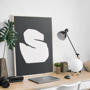 S Letter Print, Modern letter Poster, S Monogram, Modern Art Print, Neutral Gender Print, Alphabet Letter Sign, Nursery Print, Home decor