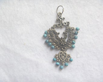 Blue and silver pendant