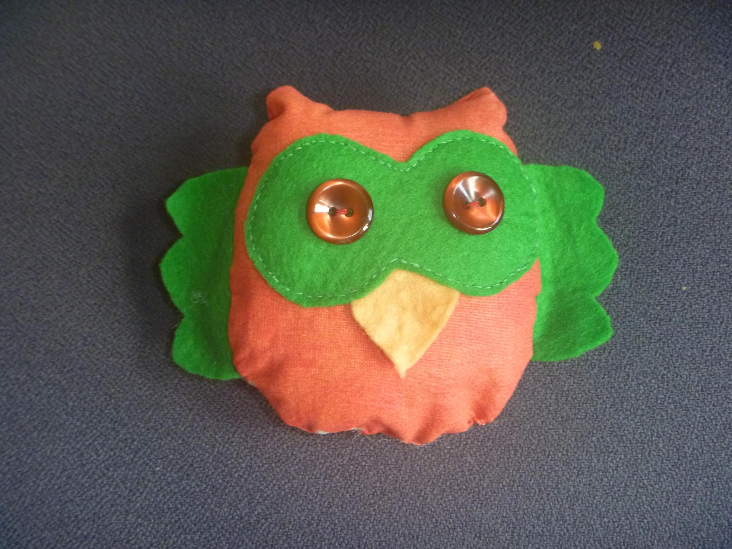 Decorative stuffed toy, handmade owl