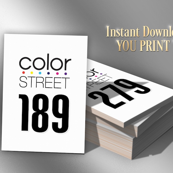 Color Street Facebook Live Numbers, Number Cards, Live Sale Tags, Normal + Mirrored 1-1000, Black + White