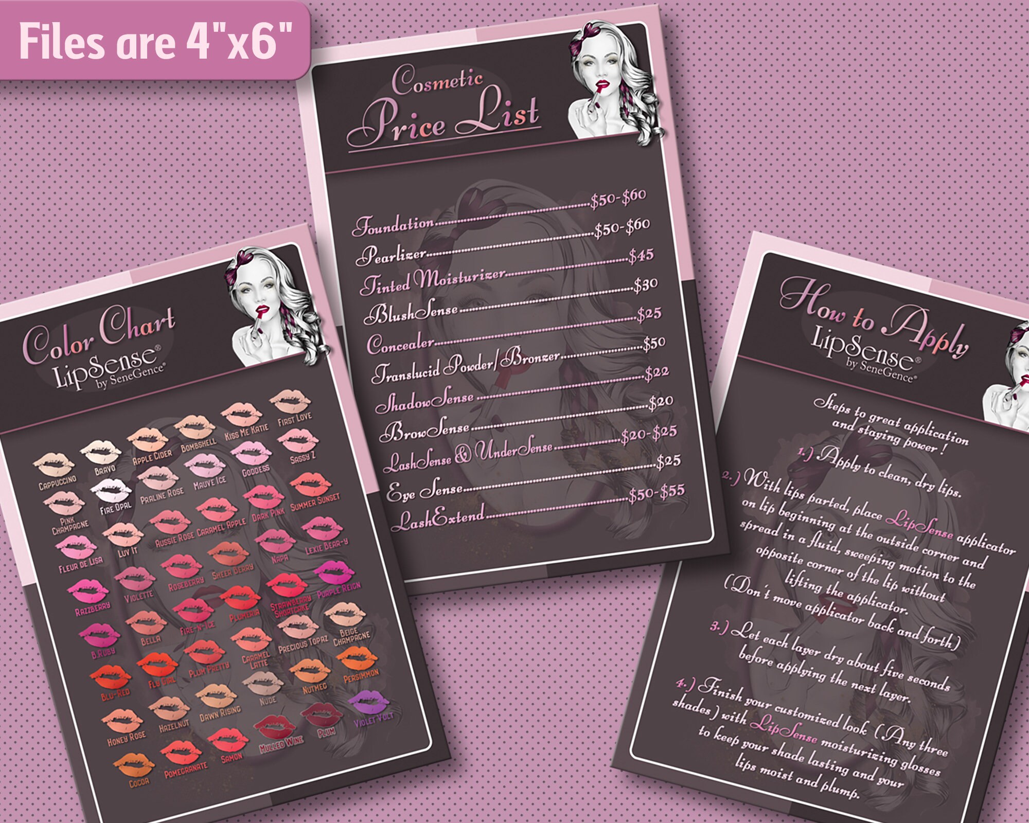 Printable Lipsense Business Cards Bundle, Senegence Marketing Bundle ...