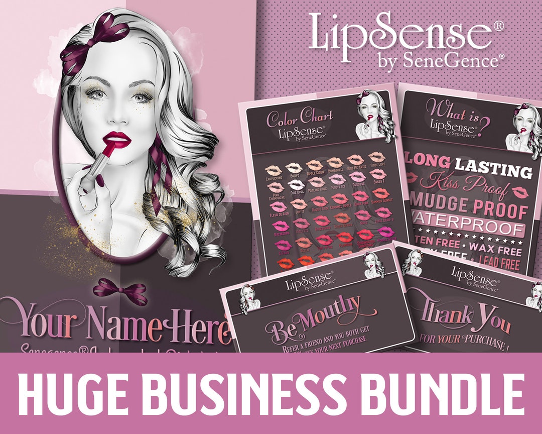 Printable Lipsense Business Cards Bundle, Senegence Marketing Bundle ...