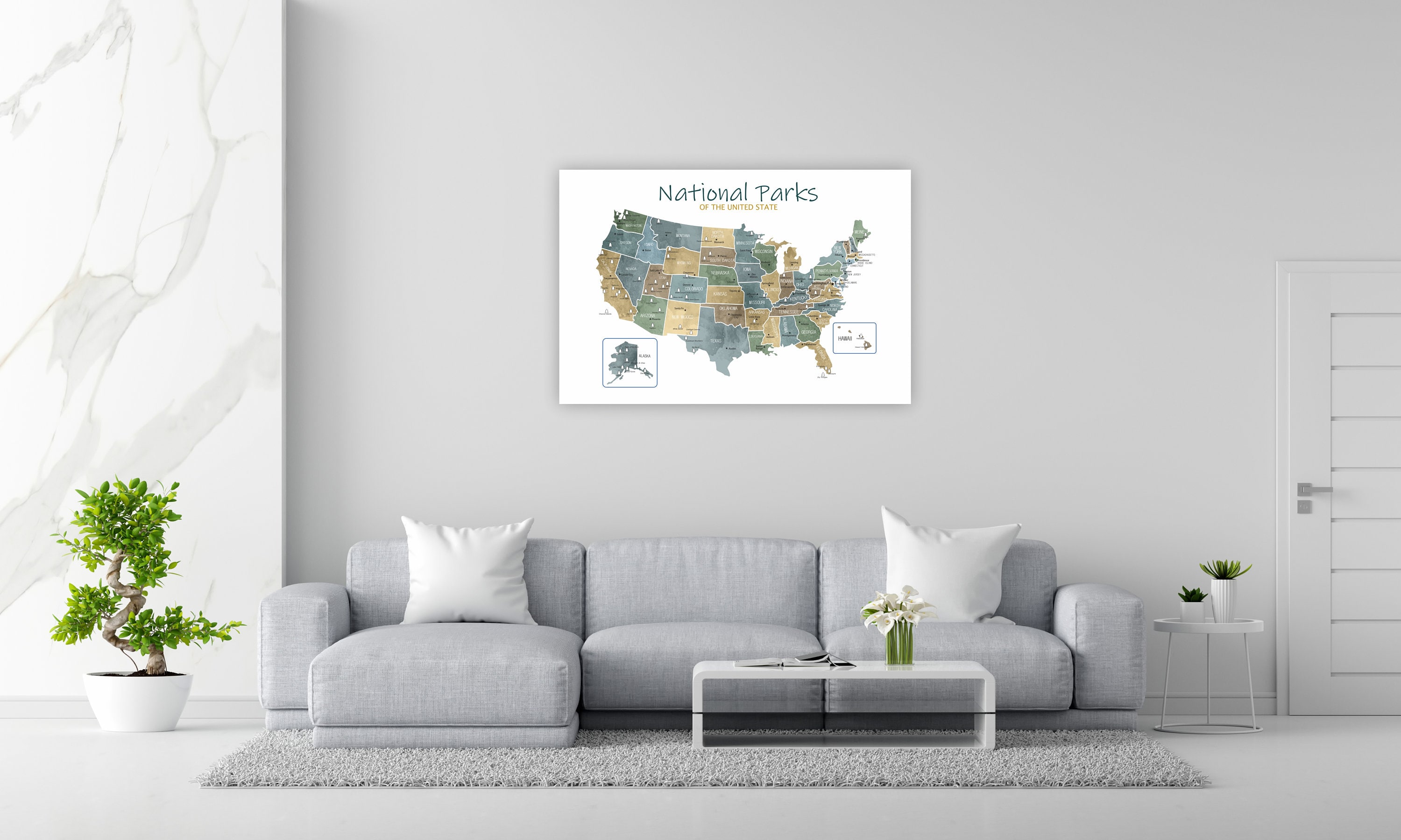 National Park US Map Personalized US Map Park Travel Map US Travel Map ...
