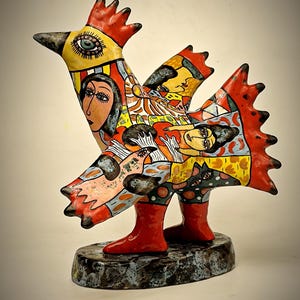 Ceramic sculpture &quot;Fairy Bird&quot;, birds, clay, bright ceramics, ceramic painting, Valentine&#39;s Day gift , best gift idea, colorful bird