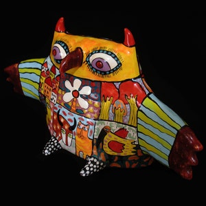 Owl Ceramic  sculpture | clay owl sculpture | pottery bird owl | ceramic bird | owl  figurine | bird art