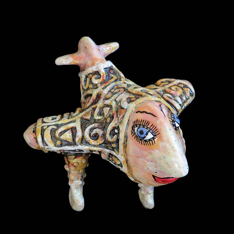Airplane ceramic sculpture Airliner figure Gift to the Etsy