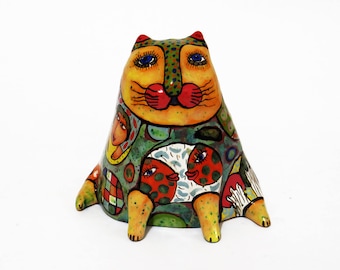 Cat Sculpture Miniature Ceramic, Ceramic Figurines, collectible figures, gifts for cat lovers, ceramic figurines on order