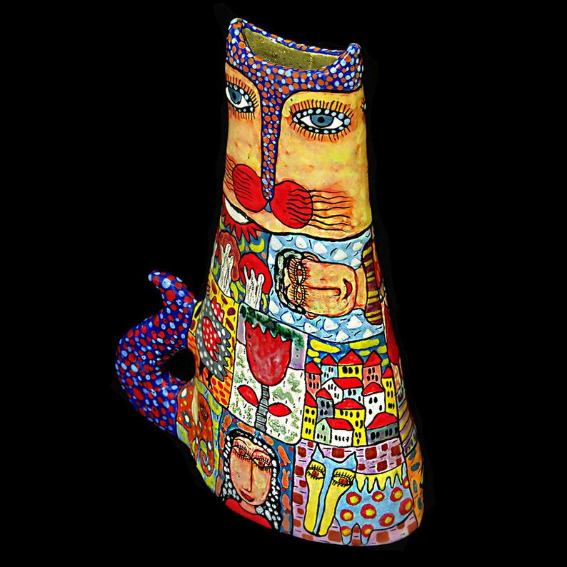 Cat Vase Vase Cat Vase in the Form of a Cat Cat Sculpture Etsy
