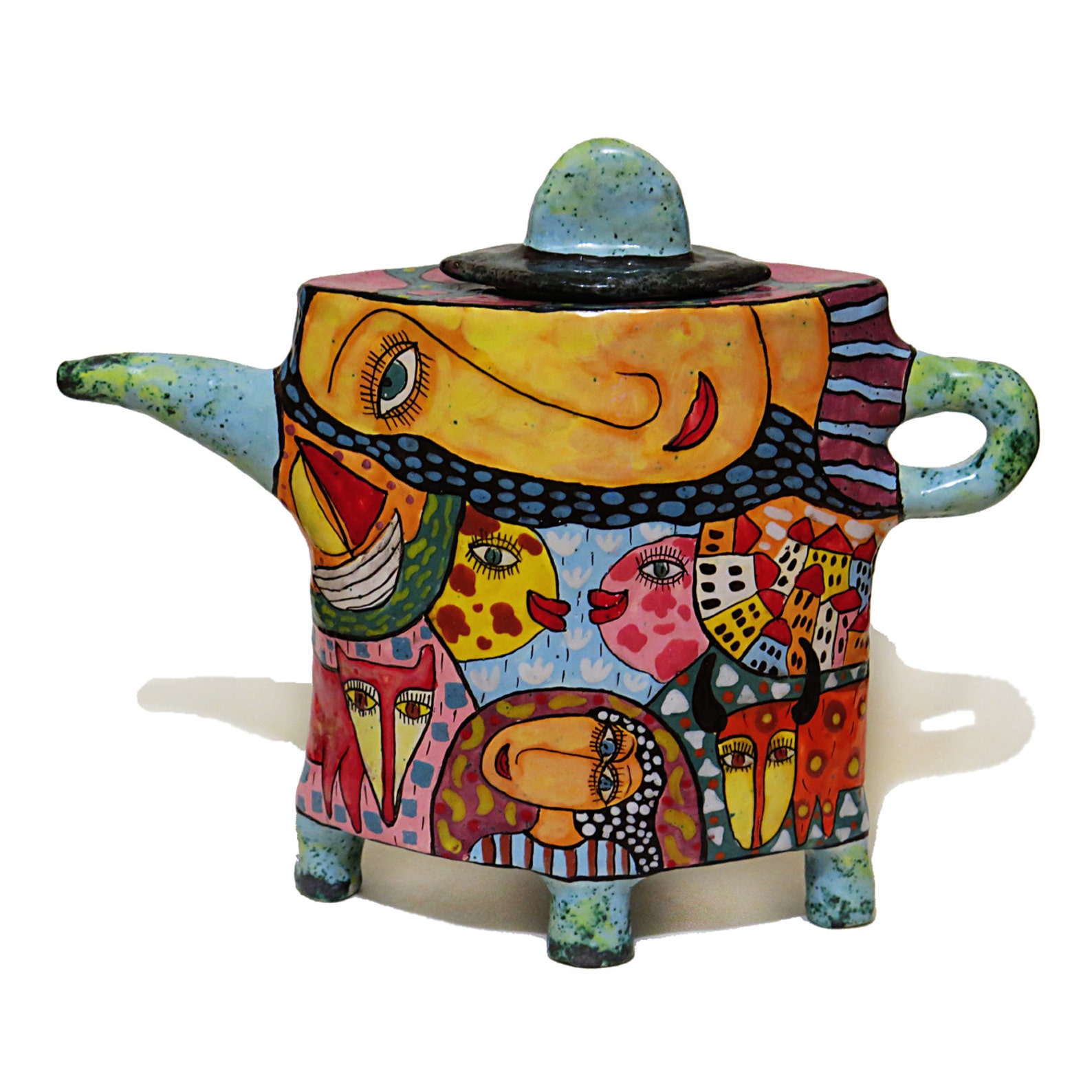 Ceramic Teapot, Teapot With Decor, Painted Teapot, Teapot a Decorated, Pottery Teapot, Handmade
